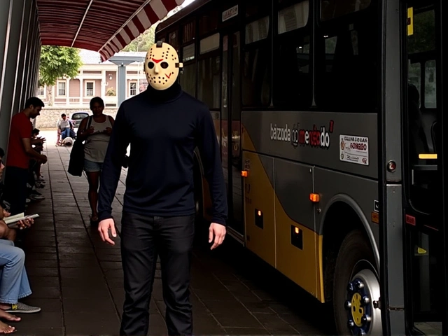Jason Voorhees é Visto Esperando Ônibus na Sexta-Feira 13 na Baixada do Mercado